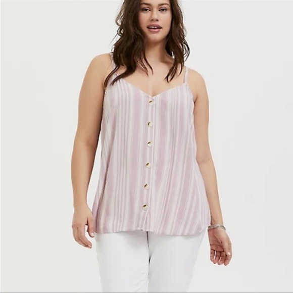 torrid Tops - Torrid Button down purple stripe tank top
